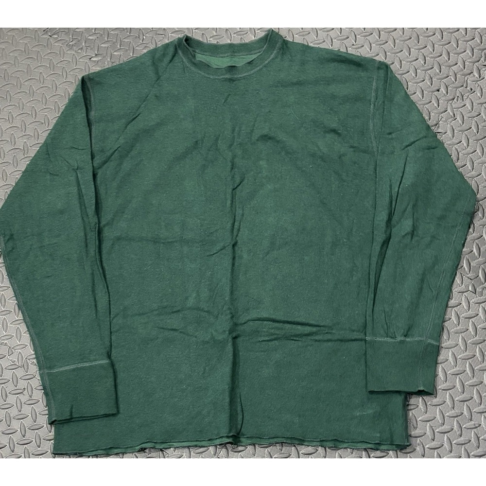 LL Bean River Driver Shirt Crew Neck Green Wool XXL Outdoors Gorpcore Thermal